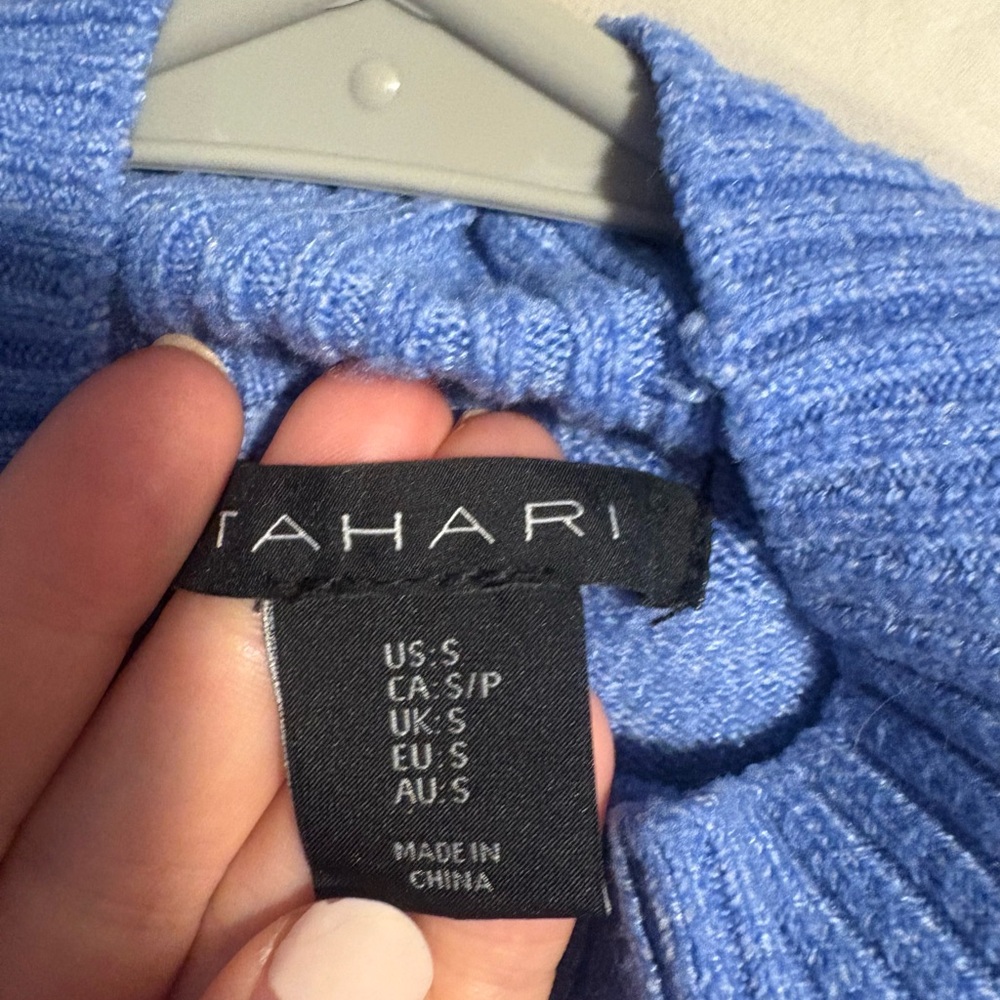 Tahari Light Blue Women's Cowl Neck Sweater